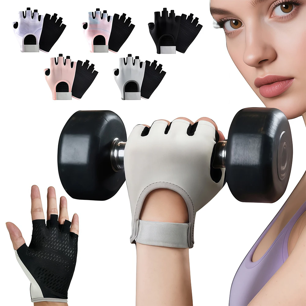 1 Paar Trainingshandschuhe, Handschutz, Mikrofaser, rutschfest, für Fitnessstudio und Fitness, für Damen und Herren, Gewichtheben, Training, Radfahren