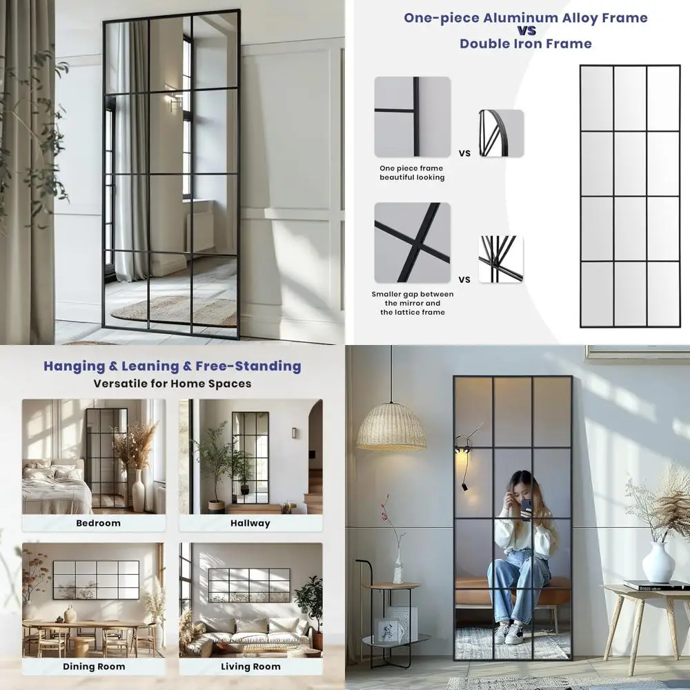 Espelho de parede com painel artístico de comprimento total - 65x24 estilo fazenda espelho suspenso decorativo para quarto e sala de estar