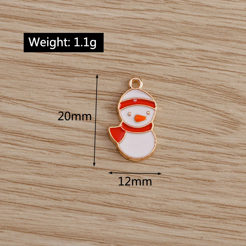 10 Stück Niedliche Weihnachtsanhänger aus Emaille: Weihnachtsmann, Handschuhe, Baum, Hirsch - Anhänger für Schmuckherstellung, Halsketten, Ohrringe, DIY-Geschenke – Detail 23