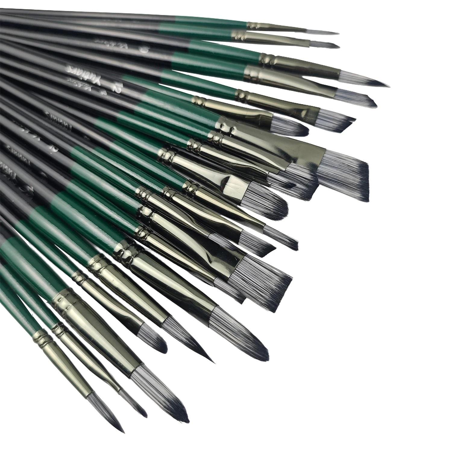 Premium 12-Piece Artist Paint Brush Set with Ultra-Durable Nylon Bristles for Acrylic, Watercolor, Oil,Art and Body Painting