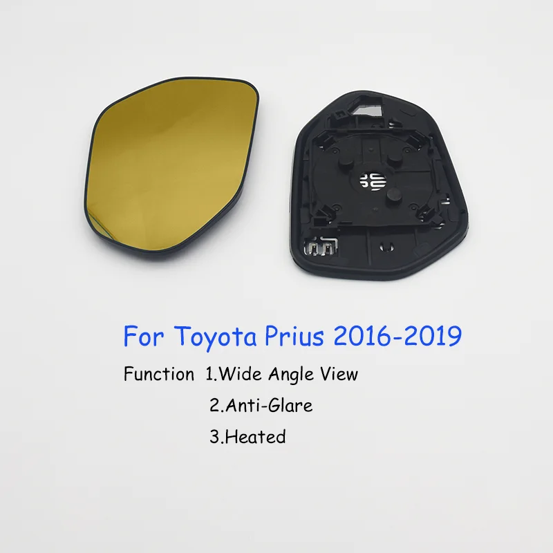 TVYVIKJ side rearview mirror golden glass lens For Toyota Prius 2016-2019 wide angle view anti glare door mirror wing