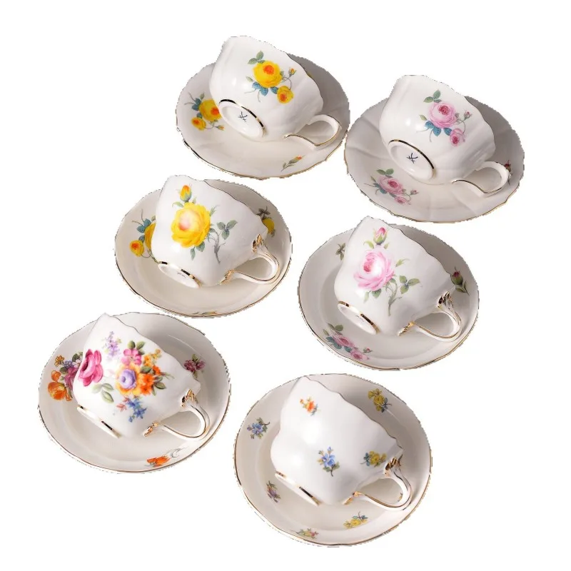 Pink rose coffee bone china afternoon tea double cup saucer gift box exquisite souvenir gift