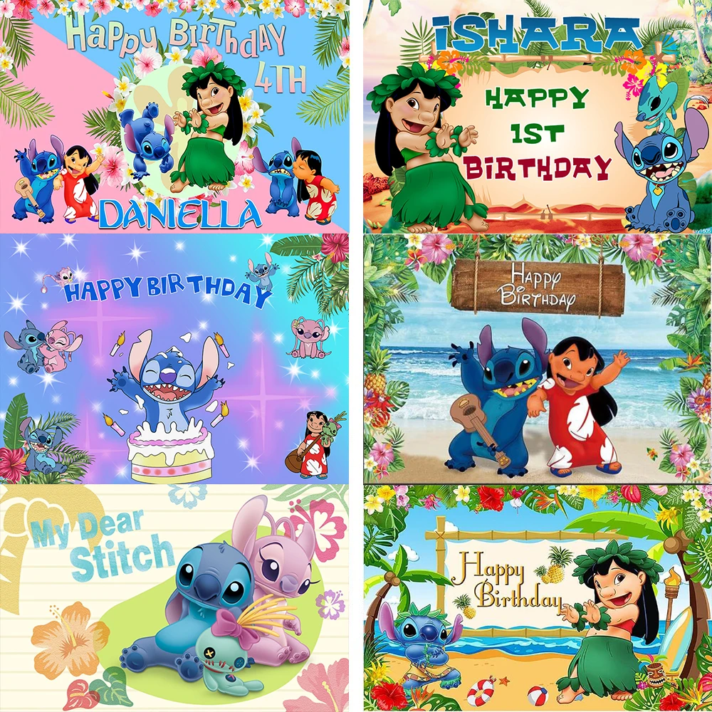 Verão Havaiano Aloha Pano De Fundo, Lilo e Stitch Tema, Tropical Foto De Fundo, Fontes Do Partido De Aniversário