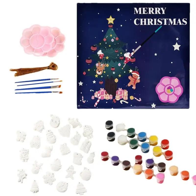 Plaster Painting Craft Kit Gypsum Drawing Toy Set Christmas Kids Crafts Drawing Kit Figurine Plaster Painting Set For Boys Girls