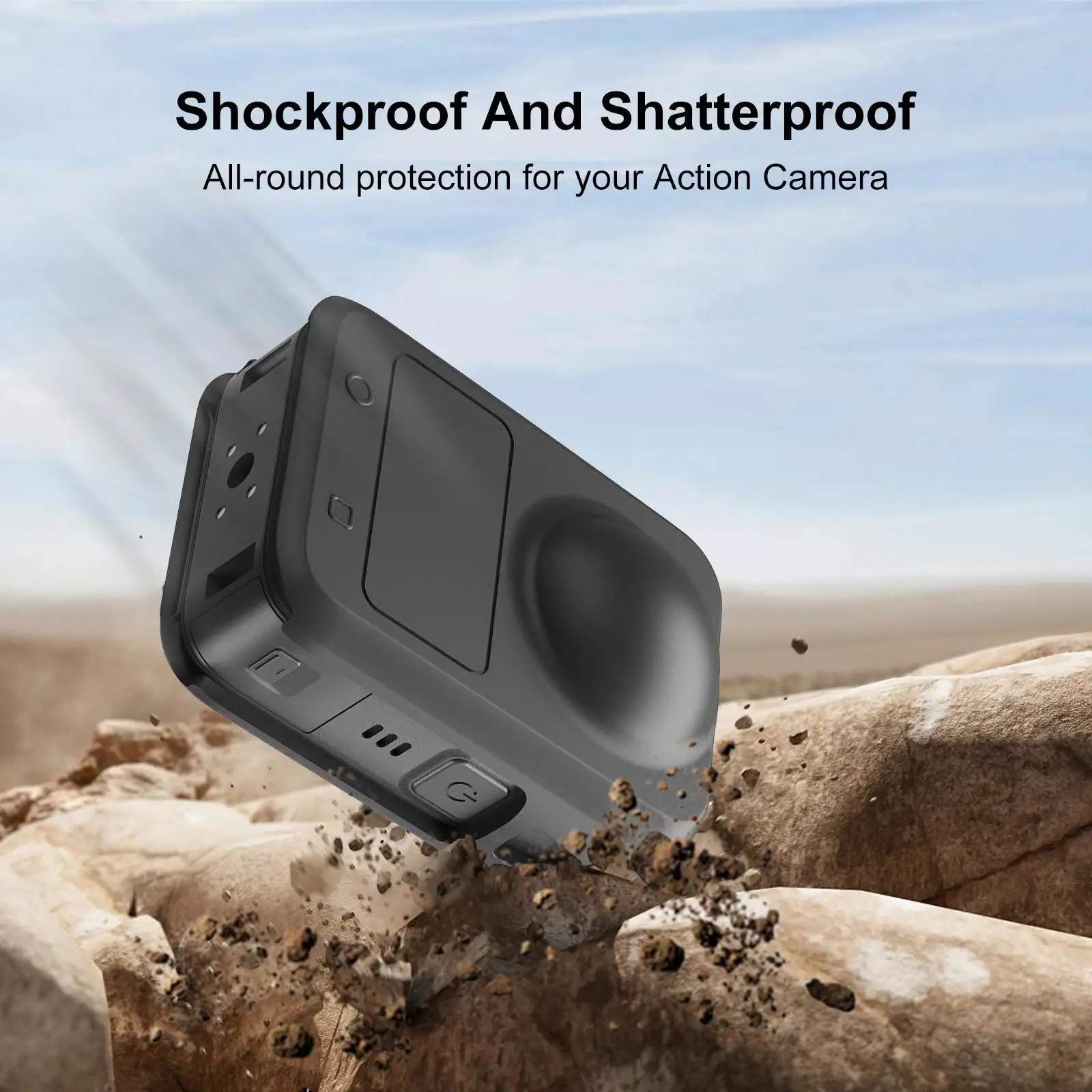 PULUZ Housse en silicone tout-en-un pour DJI Osmo 360 corps de caméra panoramique et étui de protection complet d'objectif