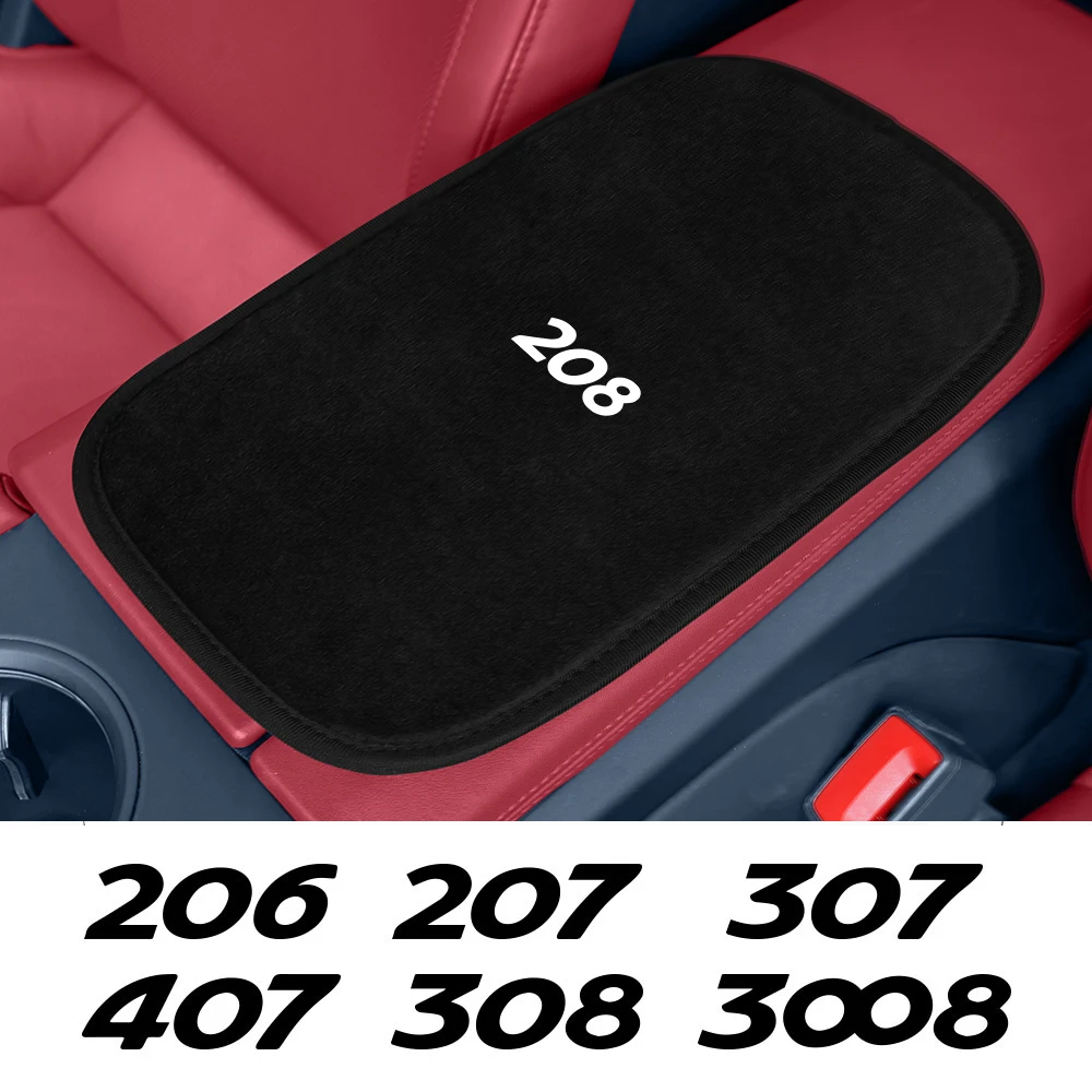 For Peugeot 206 207 208 307 308 Rifter RCZ 407 3008 108 Car Armrest Box Pad Soft Plush Auto Center Console Arm Rest Box Cushion