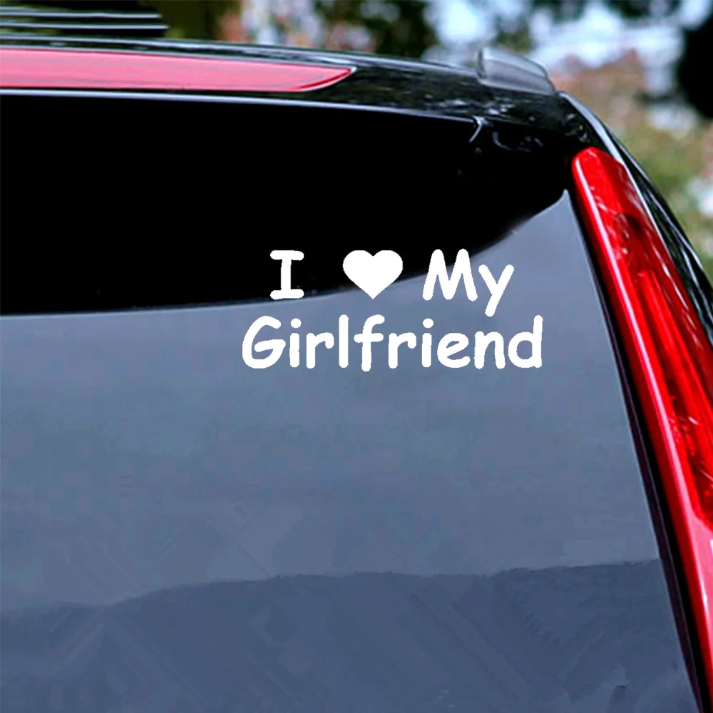 20x8cm I Love My Girlfriend Vinyl Decal Car Sticker Waterproof Auto Decoration for Car Body Bumper Rear Window F105