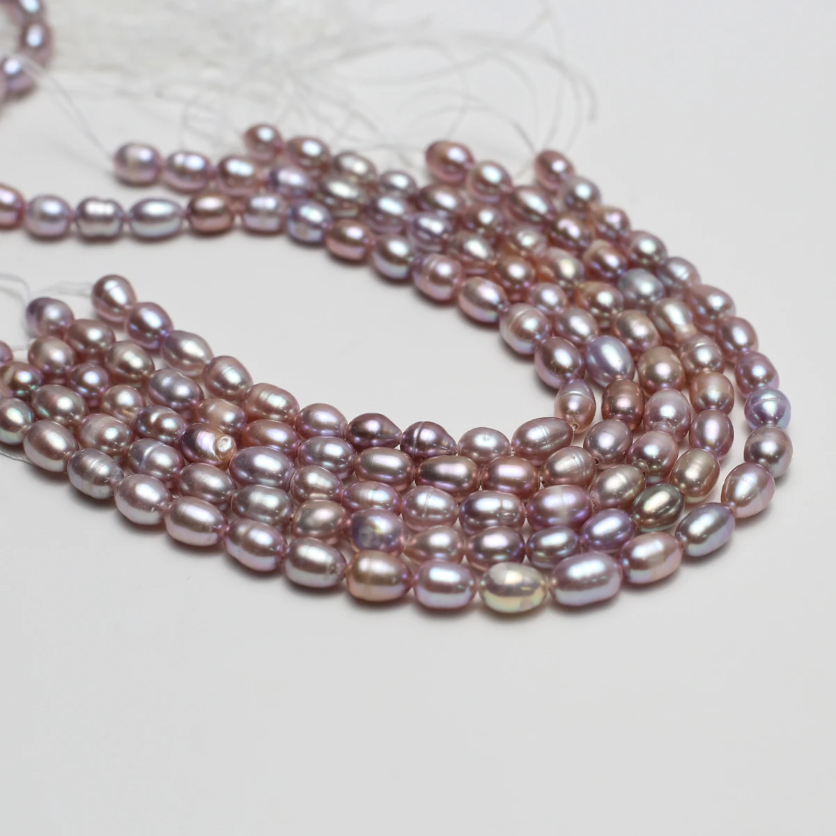 

18cm Purple Natural Freshwater Pearl Semi-Finished Rice-Shaped Beads for Jewelry Making DIY Women Necklace Earrings Accessories