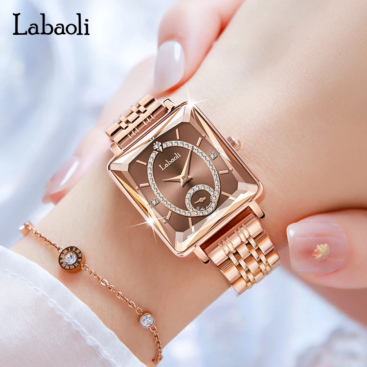 Luxury Blue Dial Waterproof Steel Strip Quartz Women's Watch Rhinestone Fashionable Business Clock Relogio Feminino