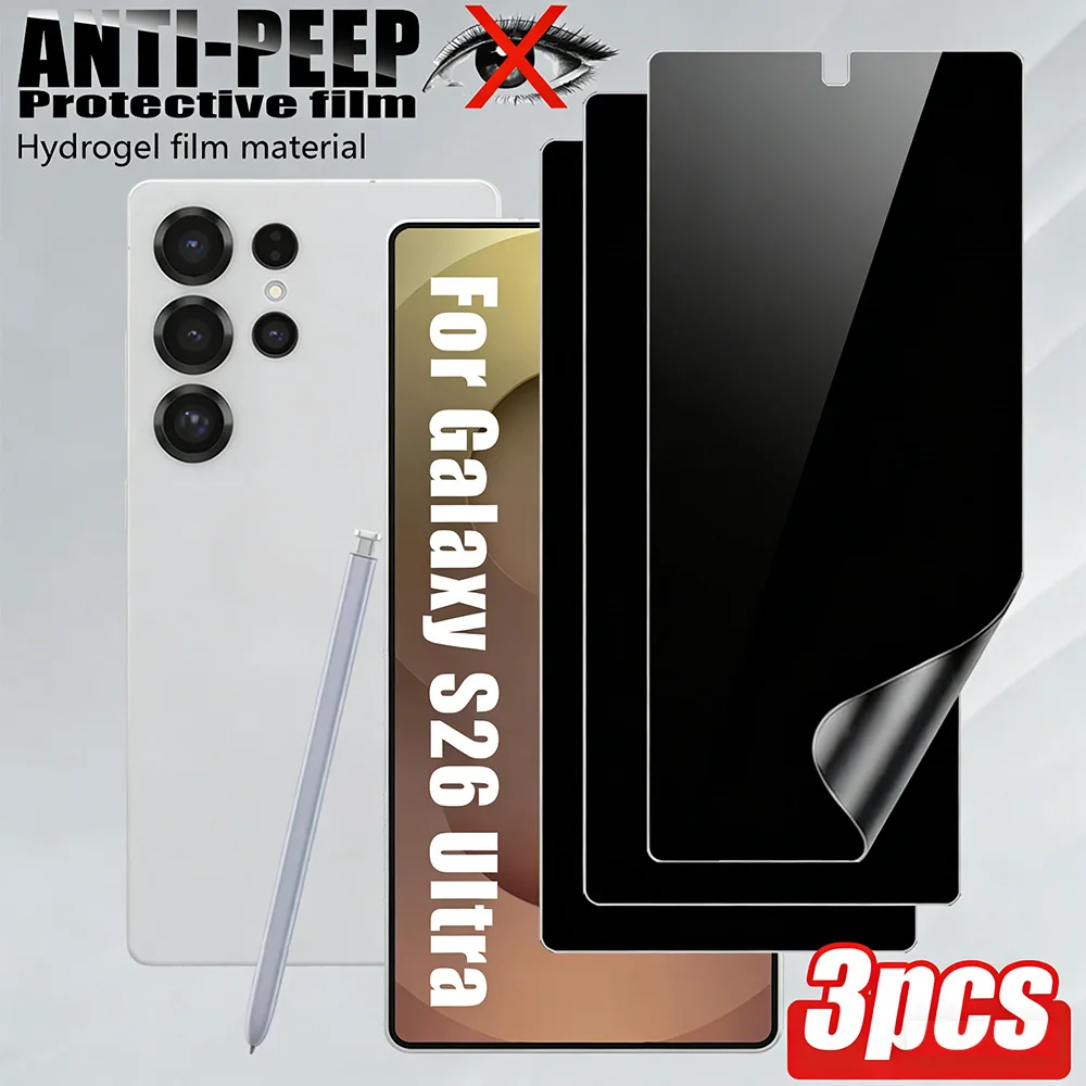 NNBILI 3Pcs Privacy Hydrogel Film For Samsung S20 S21 S23 S22 S24 S25 S26 Ultra FE S10 S8 S9 Note 20 9 10 Plus Screen Protector