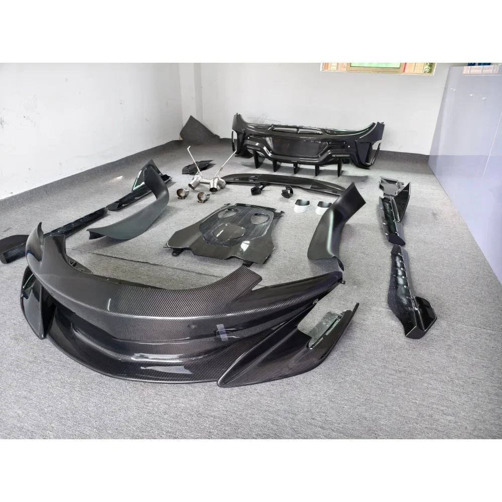Body Kit Upgrade to 600LT Style, Dry Carbon Fiber Front and Rear Bumpers, Sills, and Spoiler for McLaren 540C 570S Convertible