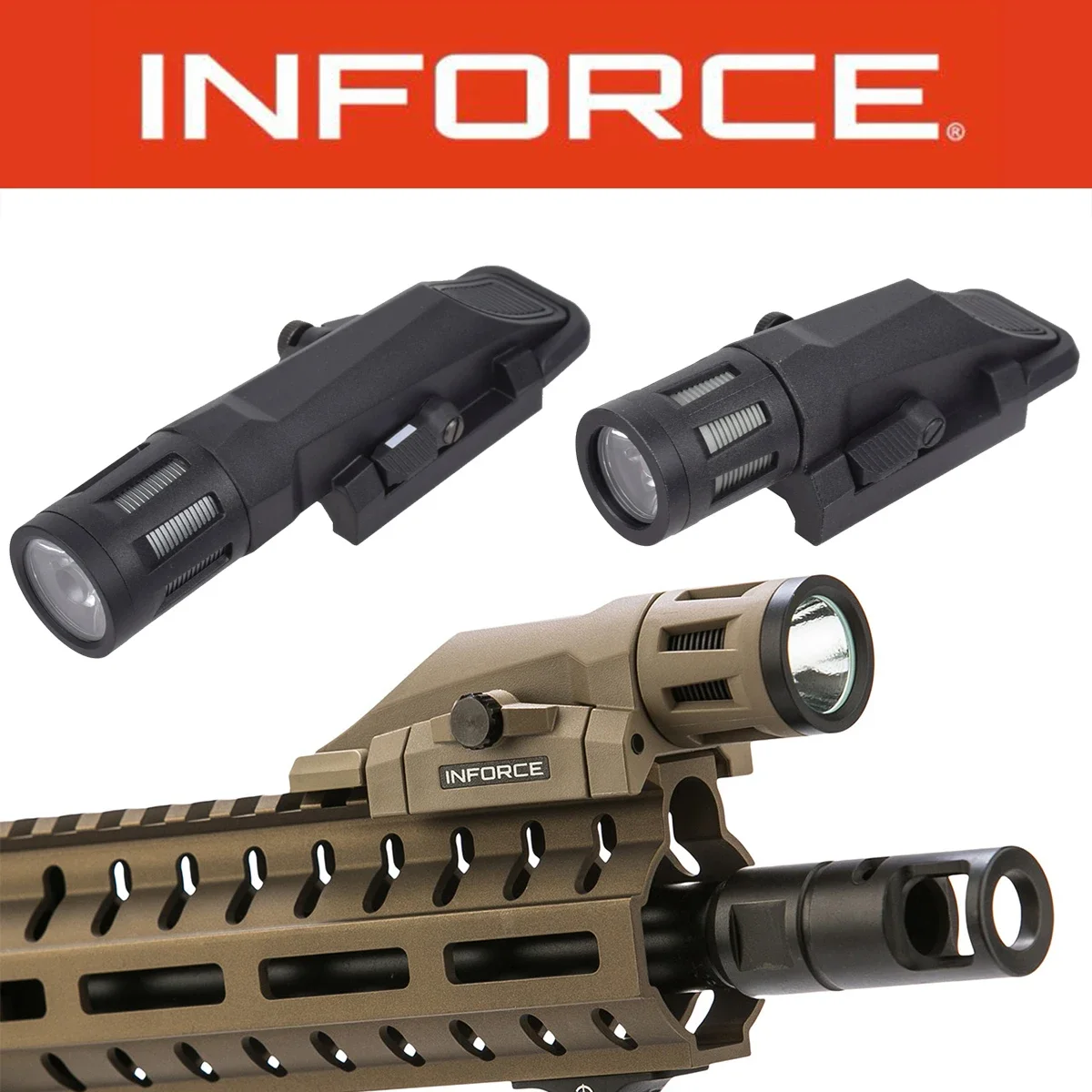 

INFORCE WML WML-G2 Hunting Gun Scout Light Airsoft Weapon LED Strobe Consant Momentary Flashlight Fit 20mm Picatinny Rail