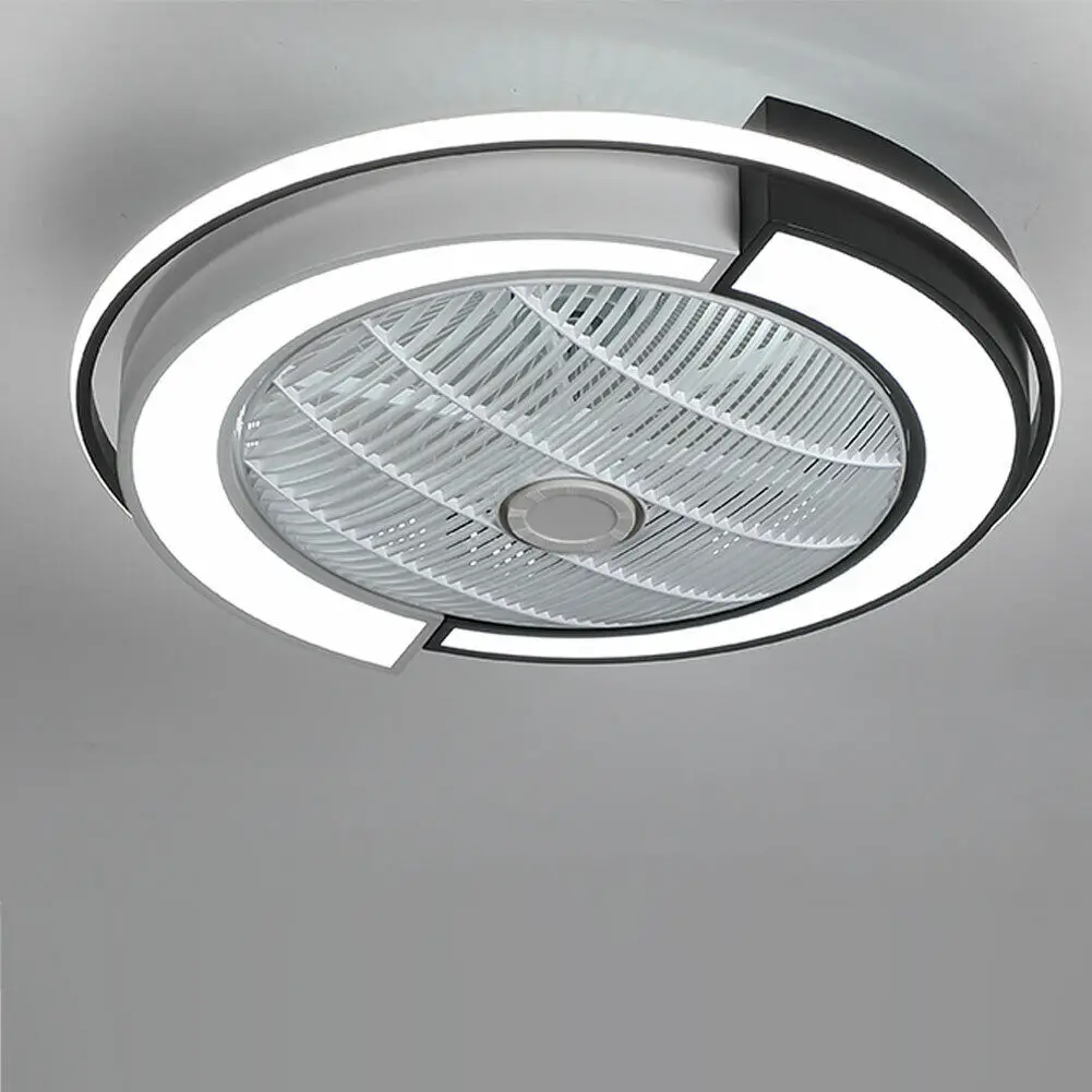 modern rodada led ventilador de teto luz lampada regulavel com controle remoto candelabro decoracao cores velocidades mudando as cores acrilico 23 01