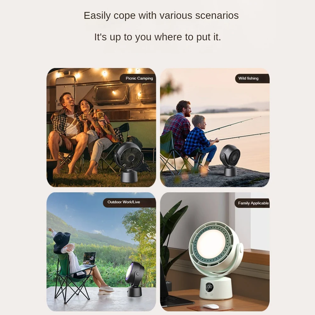 Smart Electric Fan Multifunctional Bladeless Air Circulator Wireless Air Cooler Quiet Ventilator With LED Light