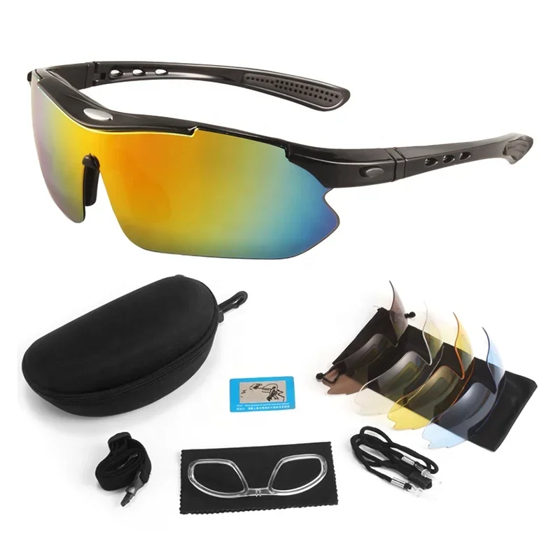 

PC Sport Sun Glasses Set Outdoor Cycling Eyewear Adult Custom Multi Lens Sunglasses Set For Men