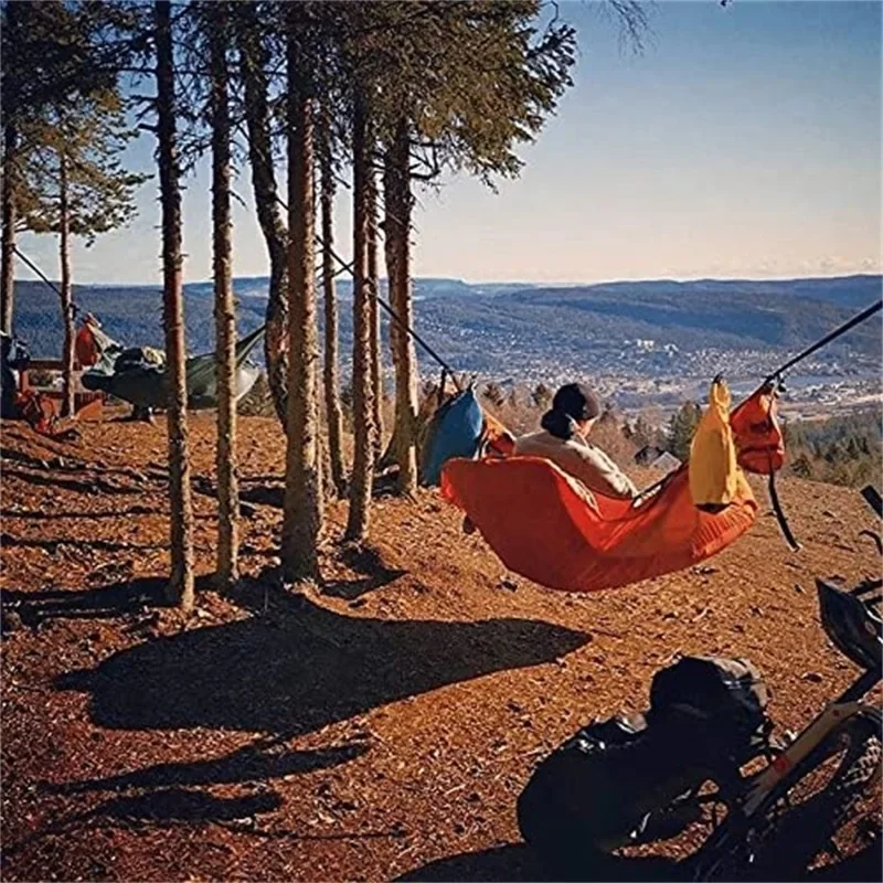 Outdoor Survival Portable Single Hammock Tear-proof Mosquito-proof Lying Flat Hammock Camping Elevated Sleeping Bed