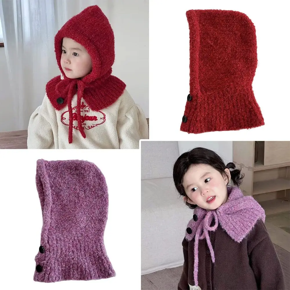 

Милые теплые зимние детские шапки-балаклавы, однотонные мягкие вязаные детские шапки, утолщенные удобные детские шапки для холодной погоды
