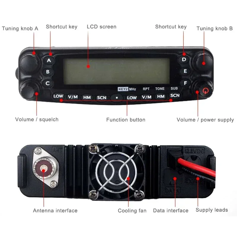 TYT TH-7800 Mobile Car Radio 50W Dual Band Amateur FM Transceiver Repeater Station Wireless Communication TH7800 Walkie Talkie