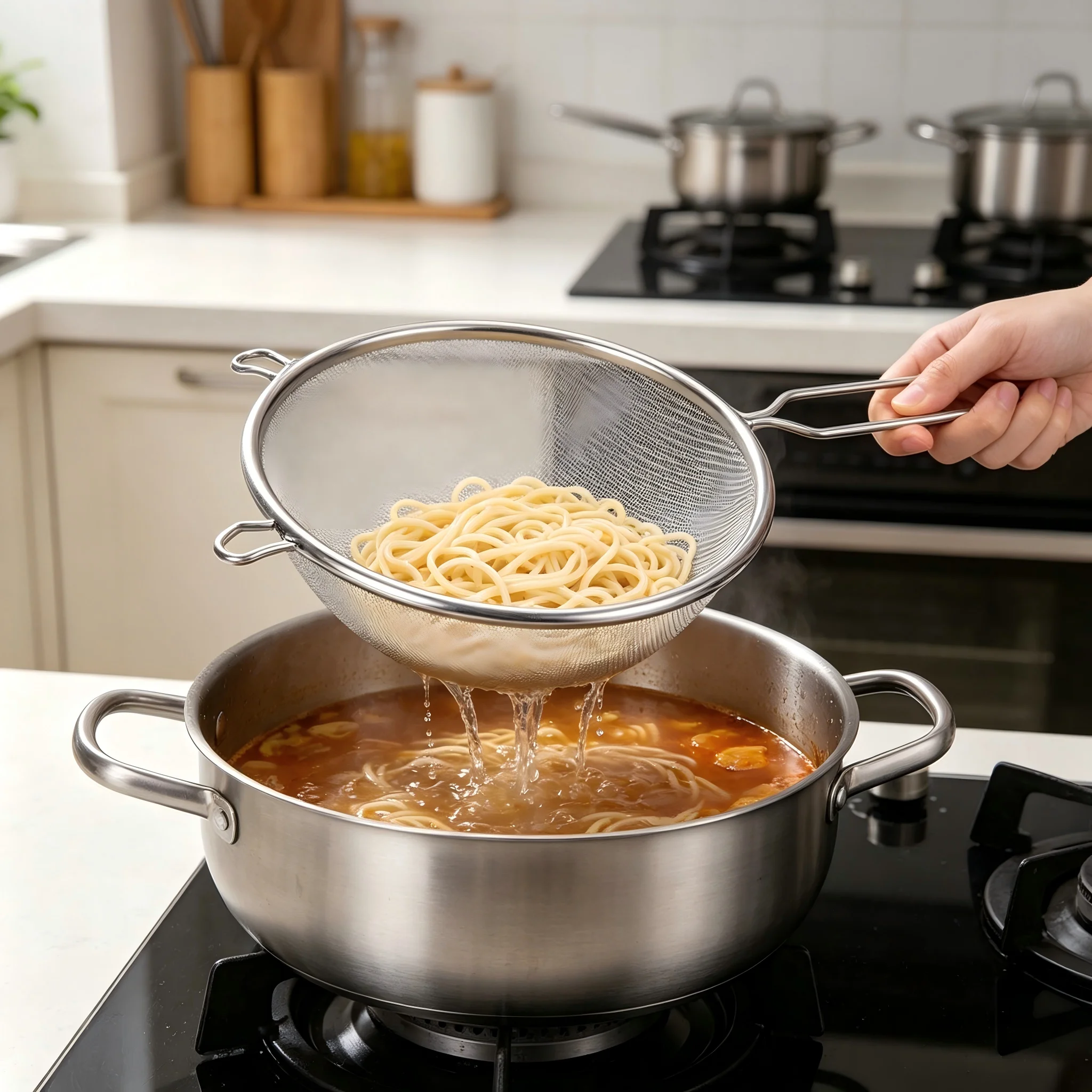 Home Cooking Recipe - Ergonomic Reusable Food Strainer Non Slip