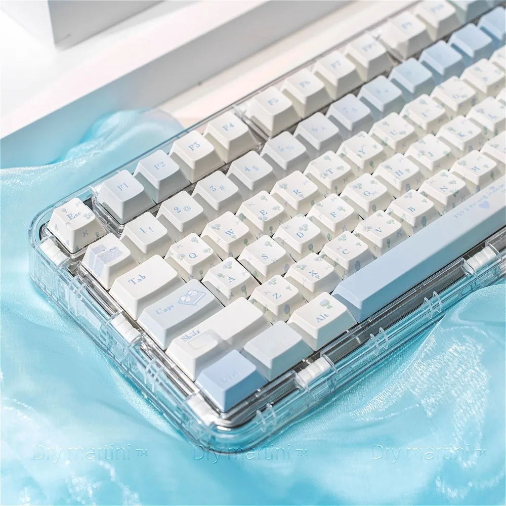 

Huayang Original 5-Side Dye-Sublimation Simple Blue Mechanical Keycaps for 61/68/75/87/108 Keyboards