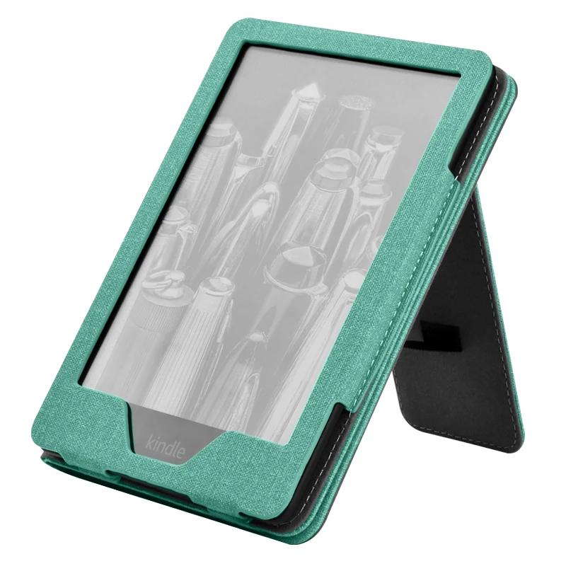 Fabric Premium Stand Smart Case for Kindle Paperwhite 12/11/10/8/7/6th Magnetic Slimshell Cover with Card Slot and Hand Strap