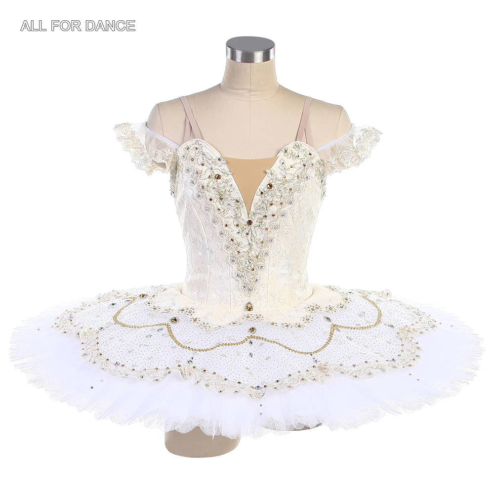 

B23005 Customized Ivory Professional Ballet Dance Tutu Girls & Women Performance or Competition Costumes Classical Pancake Tutu