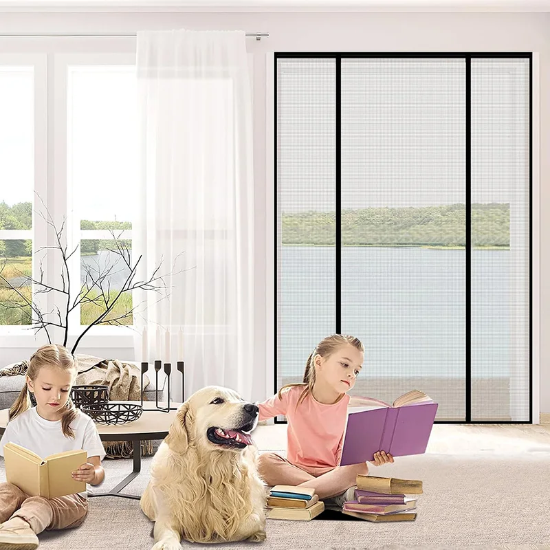 Custom Magnetic Door Screen Mosquito Net,Anti Insect Mesh Curtain with Auto Closing,Hands-Free Bug Screen Door for Glass Doors