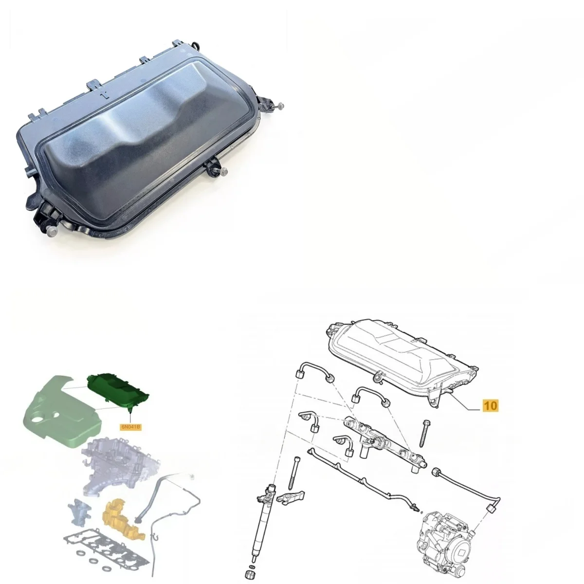 

For Peugeot Citroen Ford 2.0 Diesel Fuel Injector Protective Engine Cover Trim Panel 1683664 1565.CQ 9682444080 9M5Q-6N041-CA