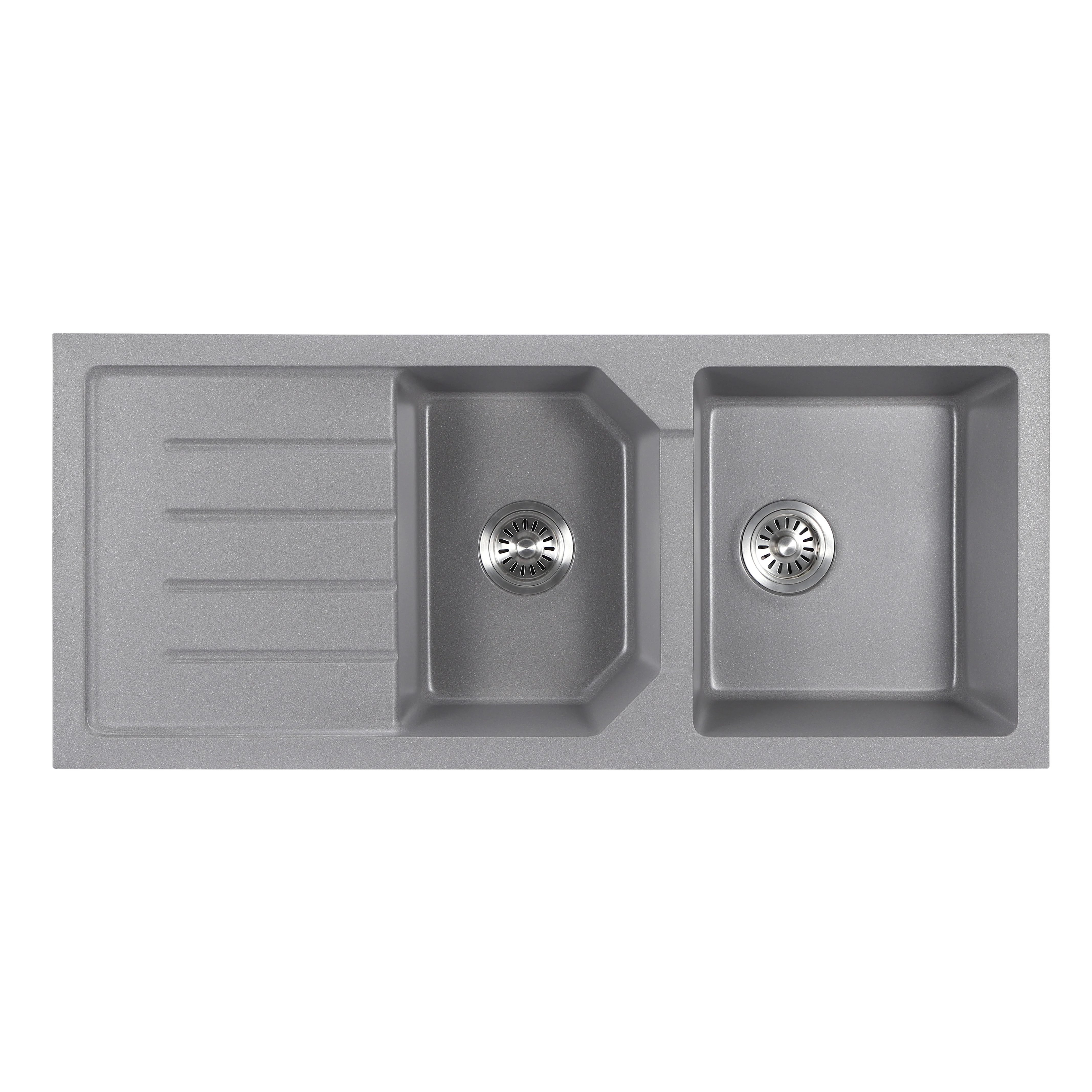 STLF  High Quality Customized Hotel Restaurant Farm XW1150 Fregadero Artifical Stone  Granite Double Bowl Drainboard Kitchen