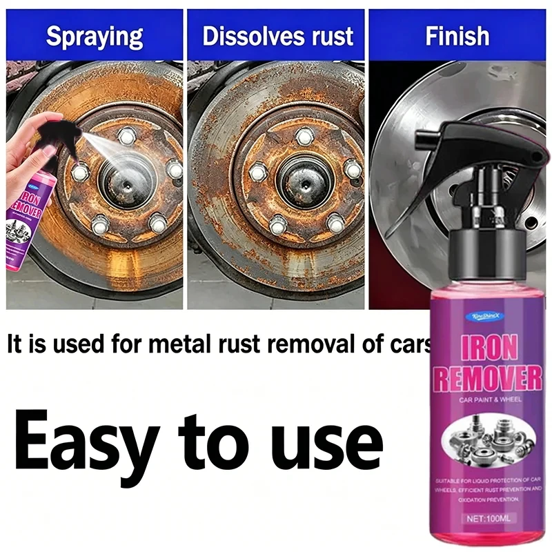 KineShineX Rust Remover Spray Fast Acting Iron Oxidation Eliminator Powerful Decontamination Restore Original Gloss Mild Formula
