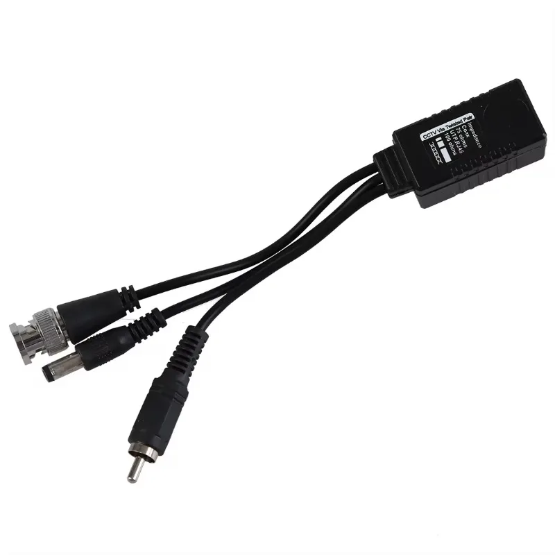 1 Paar 3 In 1 Plug Bnc Male Naar RJ45 Audio Video Voeding Balun Transceiver Voor Cctv Camera