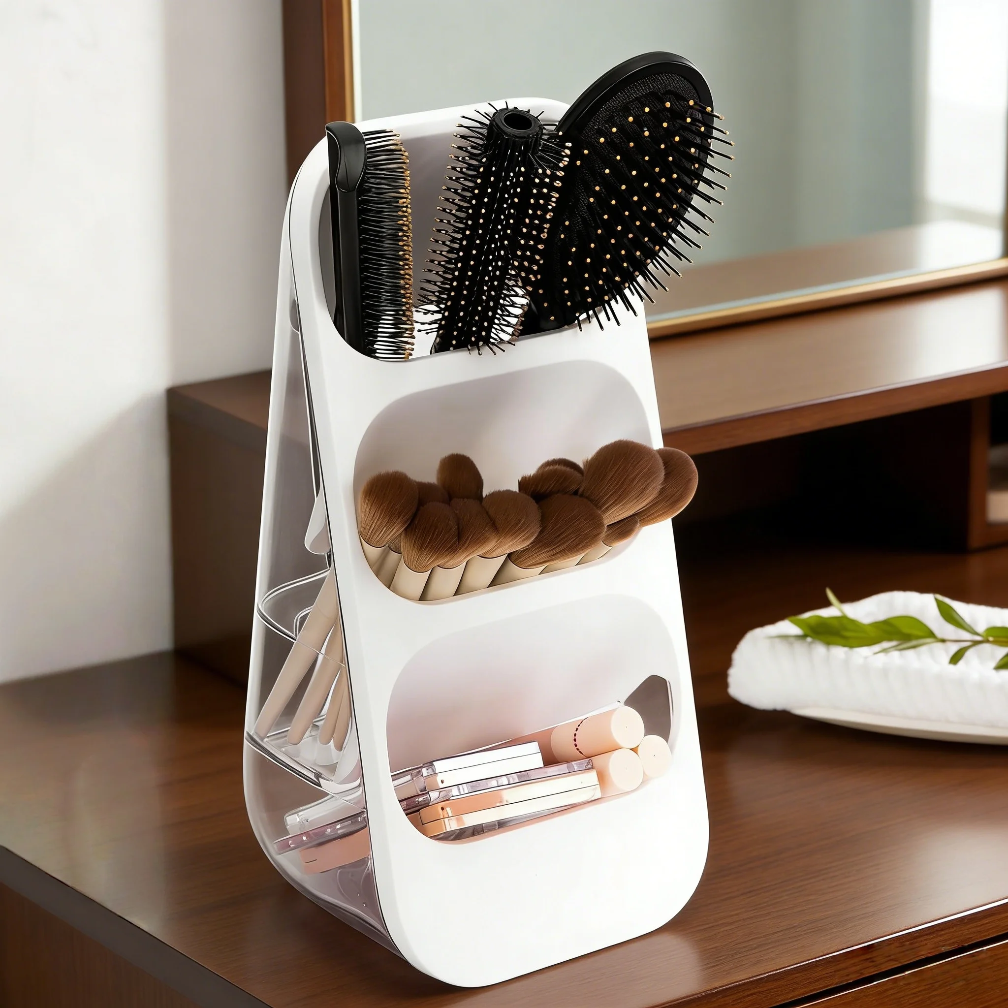 Cosmetics Storage Box - Large Capacity Countertop Storage Rack, Suitable for Dressing Table, Office Desk, Makeup Tool Storage