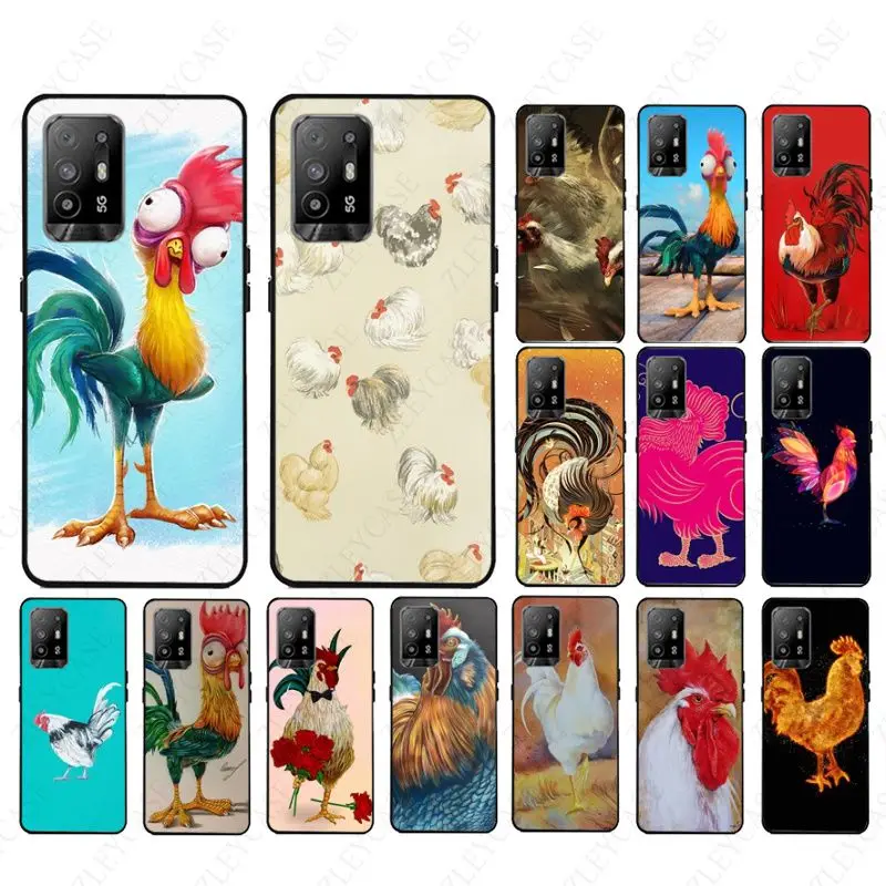 Chicken Cock Rooster drawing Phone cover For OPPO A94 A74 A9 A5 A53 A73 2020 A57 A76 A96 4G A54 A78 A95 A98 A72 5G Cases coque