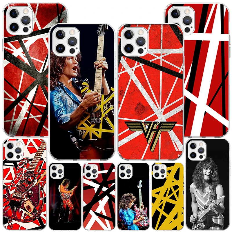 Eddie Van Halen Graphic Guitar Phone Case For iPhone 16 Pro Max 15 + 14 Plus 11 12 13 Mini Xs X XR 7 8 SE Personalized Gift Prin