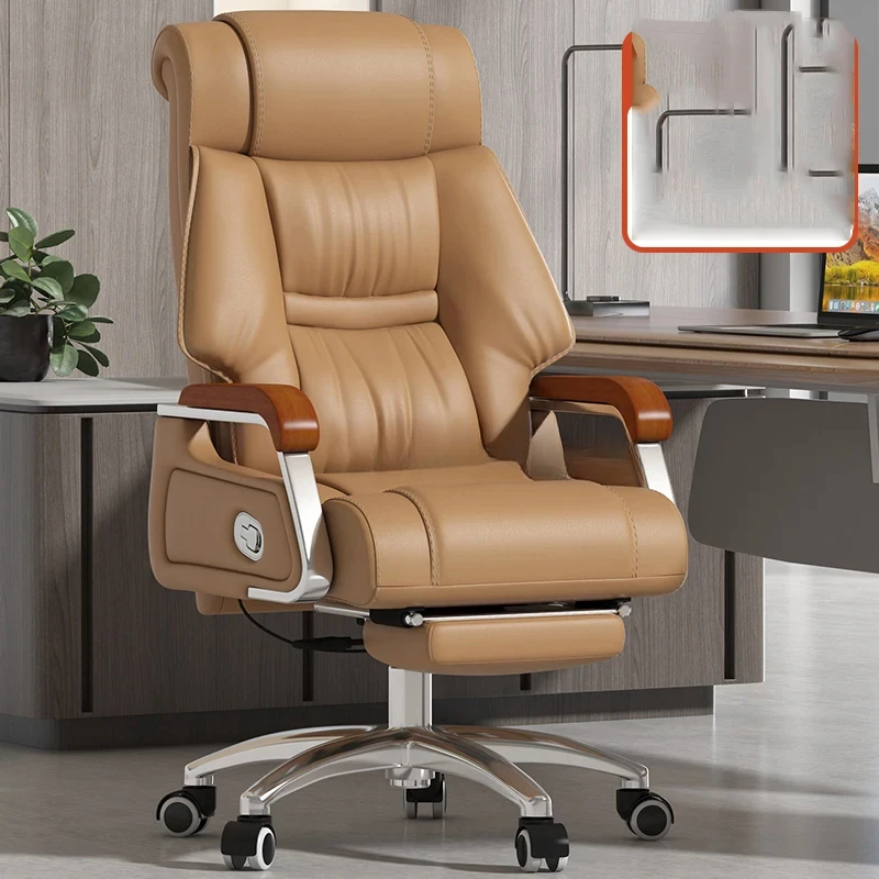 

leather boss chair computer chair household furniture reclining office comfortable long-lasting sitting rotating business chair