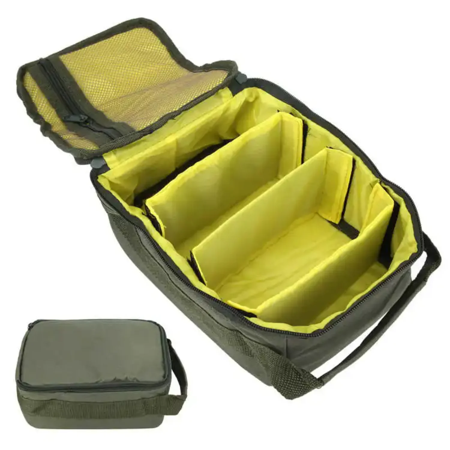 

Fishing Reel Gear 4 Layers Handheld Fishing Tackle Zipper Organizer Case Fishing Reel