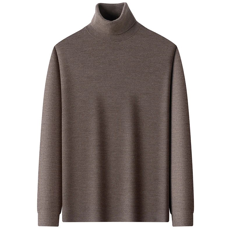 

High Collar 100% Worsted Wool Tops Men's Winter Thick Turtleneck Sweater Long Sleeve Warm Jumper Pullover Sheep Wool Clothes