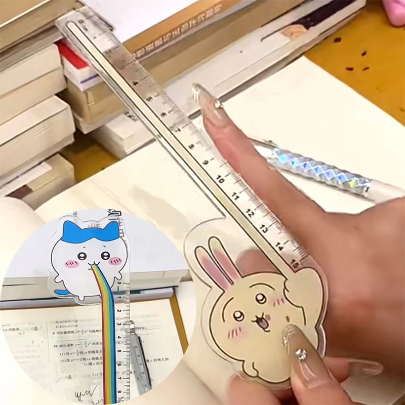 

15cm Chiikawa Hachiware Straight Ruler Anime Bookmark Ruler School Office Stationery Supplies Student Measuring Drawing Tools