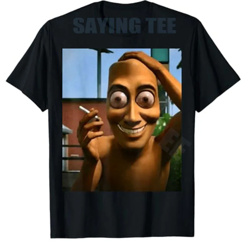 Tung Sahur Smoking Tuff Italian Brainrot T-Shirt Y2k Art Tung-Sahur John Pork Howling To The Moon Ästhetische Kleidung Amir Cantina – Detail 4