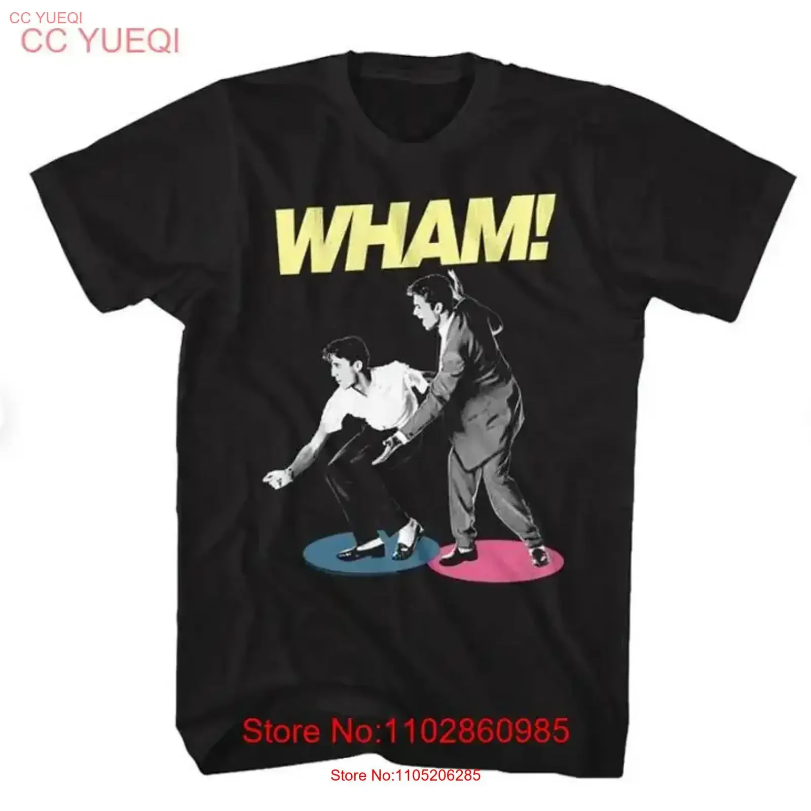 Wham Black T Shirt vintage Washed Unisex Breathable fashion streetwear Soft Slightly homme Casual Stretched graphic Stylish