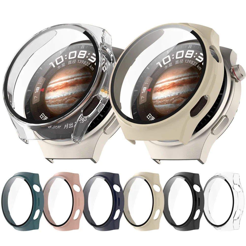 BEHUA-Caso para Huawei Watch 4 Pro, Protetor de Substituição, Tampa do PC, Filme de Vidro Temperado, Concha Protetora Curva, Acessórios