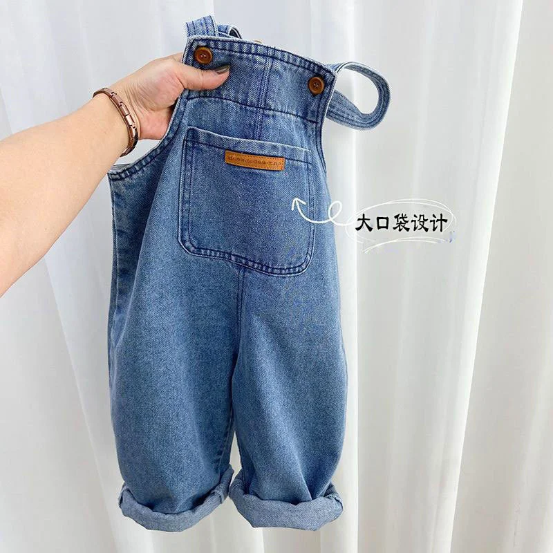 Children Denim Overalls boys Girls cowboy Pants Boys jumpsuit 2026 New Fashion Baby Trousers Spring Summer Jeans Girls Pants