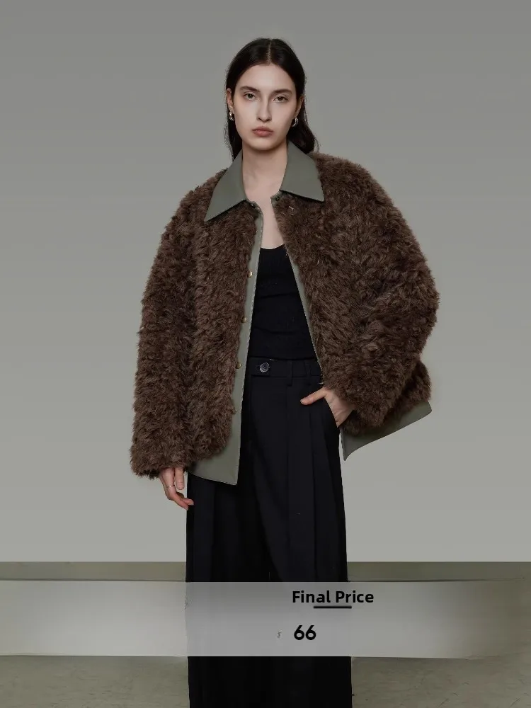 

Женское зимнее пальто из двух частей из искусственной кожи и меха оригинального дизайна Ele Personali Long Sve Thiened Outer...