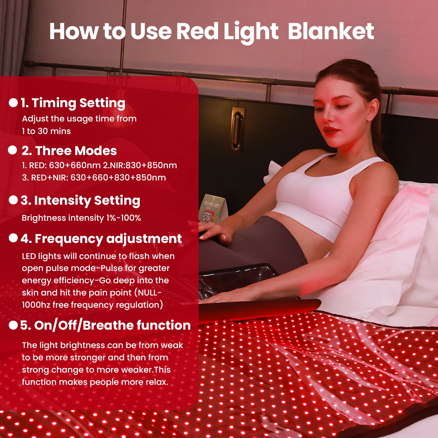 IDEATHERAPY Quad Chips Sauna Infrared Therapy Led Light Sleeping Bag Red Light Therapy Pad Red Light Therapy Blanket - view 3