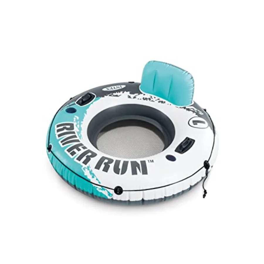 River Run 1 Inflatable Floating Lounge: pool float for relaxation PVC material blue/gray/pink/yellow 220lb capacity with comfor