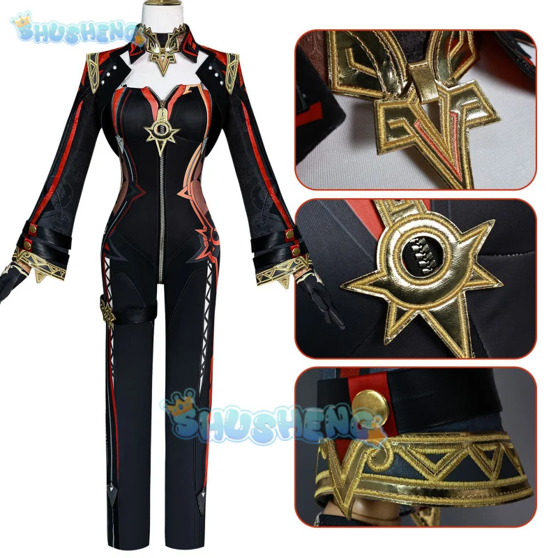 ViviFies Genshin Impact Mavuika Pyro Archon Game Suit Gorgeous Jumpsuits Uniform Cosplay Costume Halloween Party Outfit Women