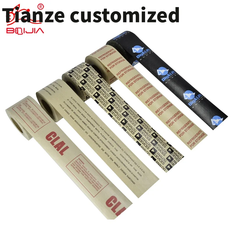 

10 pieces.custom.Personalized Brown Kraft Packaging Tape Logo Printed,Central Reinforced Gummed Paper-Activated Carton Tap