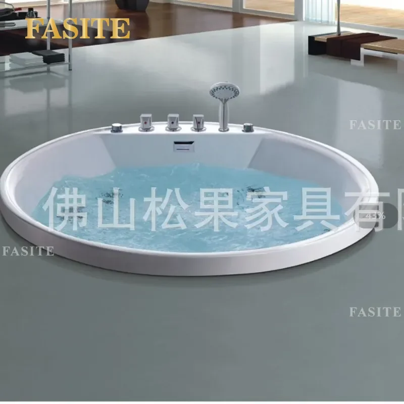 For Acrylic Round Embedded Adult Bathtub Double Surfing Couple Bath Home Hotel B&B Luxury Spa Relaxation