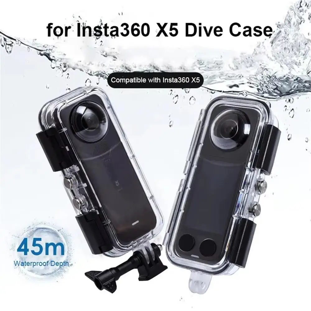 

For Insta360 X5 Waterproof Housing Cover Case Invisible Underwater 45M Diving Shell Accessory Camera Equipment