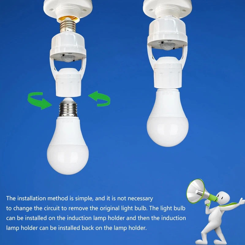 قاعدة مصابيح لدرج الممر المرآب E27 الرادار جسم الإنسان الاستشعار مصباح رئيس حامل التيار المتناوب 100-240 فولت طاقم مفتاح مستشعر